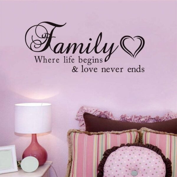 AUHOKY Family Where Life Begins & Love Never Ends Wall Decal...