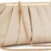 Clutch Purse Dressy Pleated Formal Evening Bag Simple Classy...