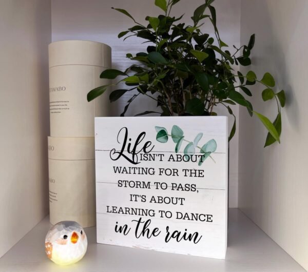 Inspirational Wood Signs, Wooden Box Sign Desk Decor, Positi...