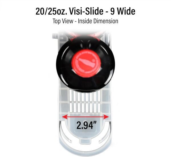 Display Technologies Visi-Slide Gravity Fed Organizer for 20-25oz Beverages on Flat and Angled Shelves in Cold Vaults & Coolers, 9-Wide, 27" Deep Drink Organizer (Pack of 6)