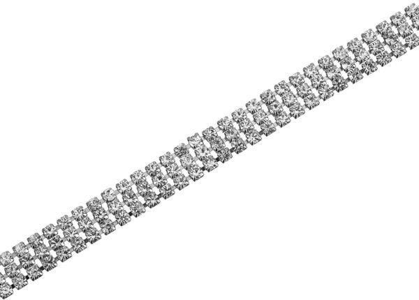 uxcell 2 Yards 3 Rows 3mm Rhinestone Chain, 9mm Bling Crysta...