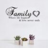 AUHOKY Family Where Life Begins & Love Never Ends Wall Decal...