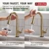 61BcrSQhydL._AC_SL1000_.jpg Delta Essa Touchless Kitchen Faucet with Touch Technology, Brushed Gold Kitchen Sink Faucet with Pull Down Sprayer, Single Hole, Champagne Bronze 9113TL-CZ-DST