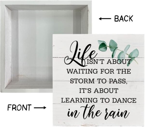 Inspirational Wood Signs, Wooden Box Sign Desk Decor, Positi...