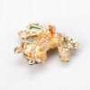 Green Frog Brooch Pins for Women, Cute Rhinestone Inlaid Fro...
