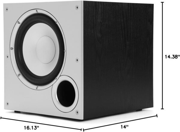 Polk Audio PSW10 10" Powered Subwoofer – Power Port Technology, Up to 100 Watts, Big Bass in Compact Design, Easy Setup with Home Theater Systems, Timbre-Matched with Monitor & T-Series Polk Speakers