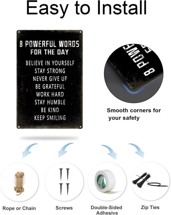 ALKB Inspirational Wall Art Metal Sign 8 x 12 Inch, Inspirin...