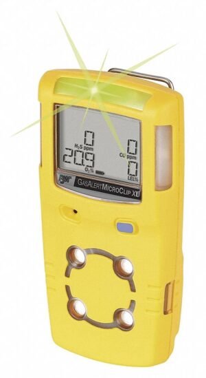 BW Technologies MCXL-XWHM-Y-NA GasAlertMicroClip XL 4 Gas Detector, CO, H2S, BW Technologies MCXL-XWHM-Y-NA GasAlertMicroClip XL 4 Gas Detector, CO, H2S, LEL and O2, Yellow