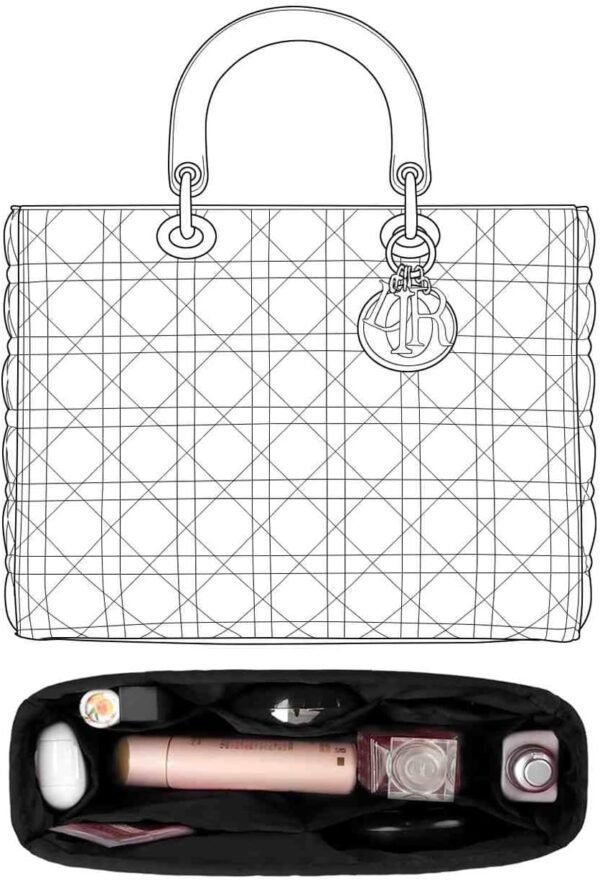 Purse Organizer Insert for Dior Lady Large Bags,Black,Luxury...