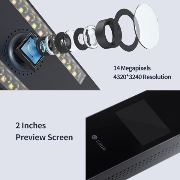 61PQwB4nPEL._AC_SL1500_.jpg CZUR Aura Pro Book & Document Scanner,Capture A3 & A4, Auto-Flatten & Deskew Powered by AI Technology, Foldable & Portable, Compatible with Windows & Mac OS