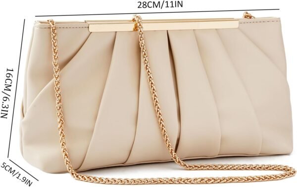 Clutch Purse Dressy Pleated Formal Evening Bag Simple Classy...