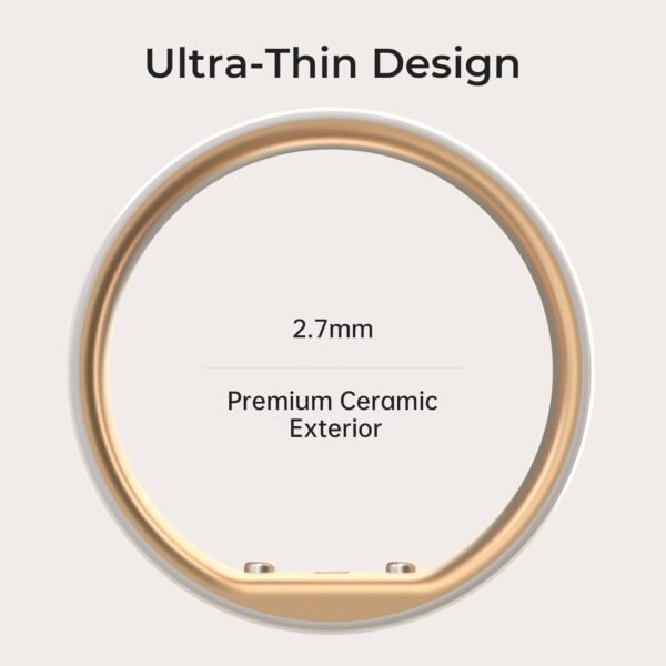 femometer Smart Ring Gen2 - Sleep, Heart Rate & Cycle Monitoring - Free Subscription - Women's Health & Fertility Tracker with BBT Technology - Size Before You Buy - Up to 7 Days Battery Life - Size 8