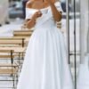 Simple Satin Short Wedding Dresses for Bride 2025 A Line Str...