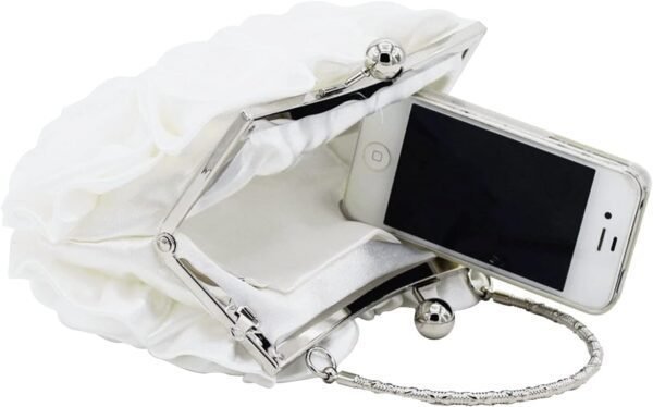 Women Evening Clutch Bag Floral Satin Small Purses with Deta...