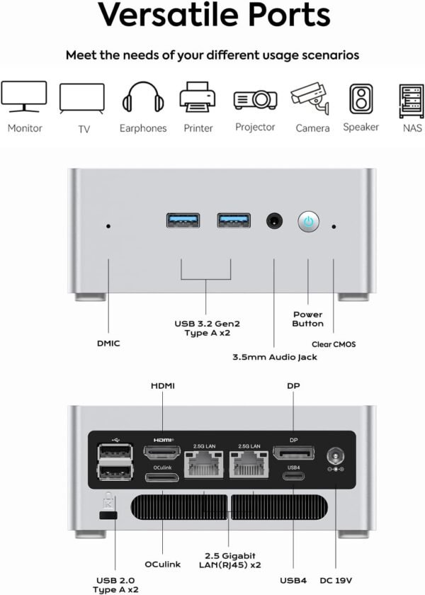 MINISFORUM NAB9 Plus Mini PC Intel Core i9-12900HK(14C/20T), 32GB RAM 1TB SSD, HDMI+DP+USB4(PD) Video Outputs Mini Computers, OCuLink Port, 2X 2.5G LAN Port Intel Iris Xe Graphics Desktop Computer