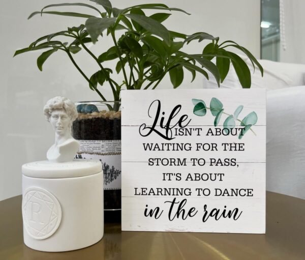 Inspirational Wood Signs, Wooden Box Sign Desk Decor, Positi...