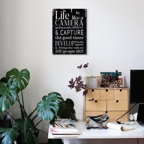 WOWGOOMO Life is Like a Camera Wall Art Vintage Inspirationa...