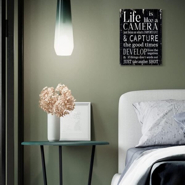 WOWGOOMO Life is Like a Camera Wall Art Vintage Inspirationa...