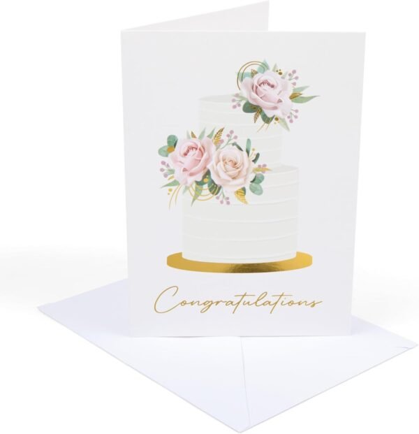 Wedding Card, Gold Foil Wedding Cards for Bride and Groom