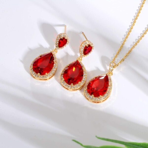 Bridal Jewelry Set for Wedding - 18k Plated Teardrop CZ Crys...