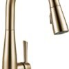 Delta Essa Touchless Kitchen Faucet with Touch Technology, Brushed Gold Delta Essa Touchless Kitchen Faucet with Touch Technology, Brushed Gold Kitchen Sink Faucet with Pull Down Sprayer, Single Hole, Champagne Bronze 9113TL-CZ-DST