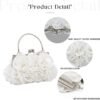 Women Evening Clutch Bag Floral Satin Small Purses with Deta...
