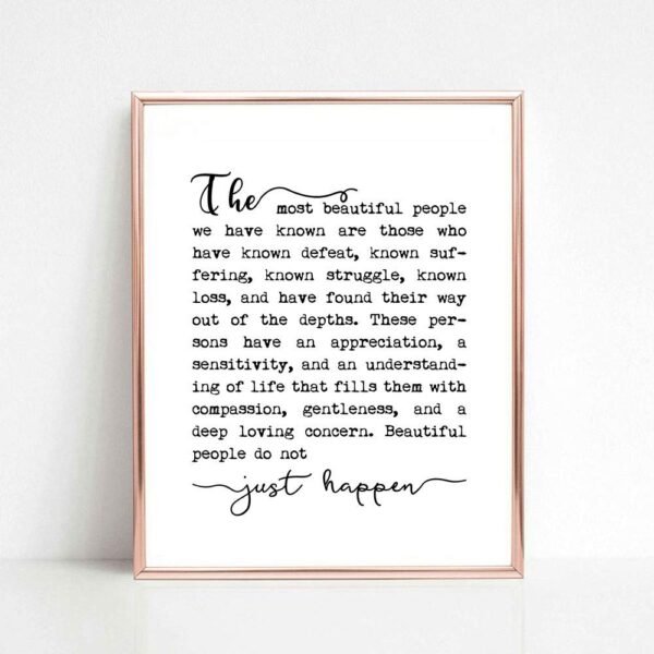 The Most Beautiful People Art Print, Quote Print, Black & Wh...