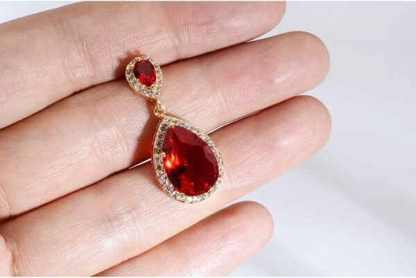 Bridal Jewelry Set for Wedding - 18k Plated Teardrop CZ Crys...