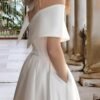 Simple Satin Short Wedding Dresses for Bride 2025 A Line Str...
