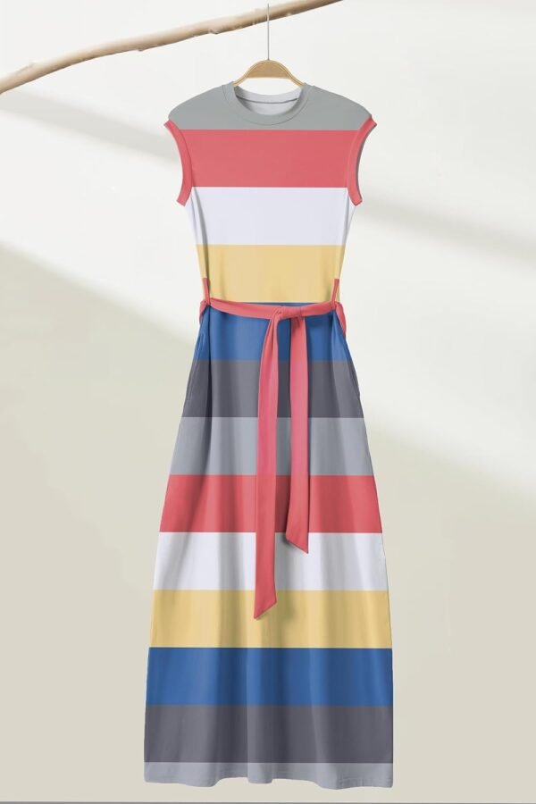 AOMONI Women Summer Casual Maxi Sleeveless Dress with Pocket...