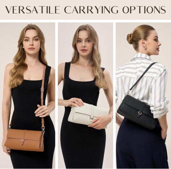 Genuine Leather Clutch Purses for Women Shoulder Bag Trendy ...