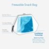 PackIt® Freezable Snack Bag, Sage, Built with ECOFREEZE® Technology, Collapsible, Reusable, Zip Closure, Designed For Keeping Snacks Fresh On the Go