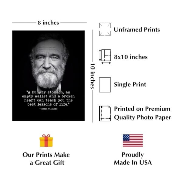 "Robin Williams 'Best Lessons In Life' - 8x10 Inspirational ...
