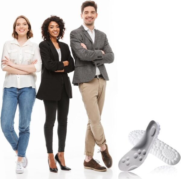 71CC3syv1oL._AC_SL1500_.jpg 4D Insoles - 4D Cloud Technology Insole - Super Soft, Ultra Comfort Insoles, 4D Sports Shoes Insoles, Acupoint Massage Insole for Foot & Joint Support (10-11, Gray)
