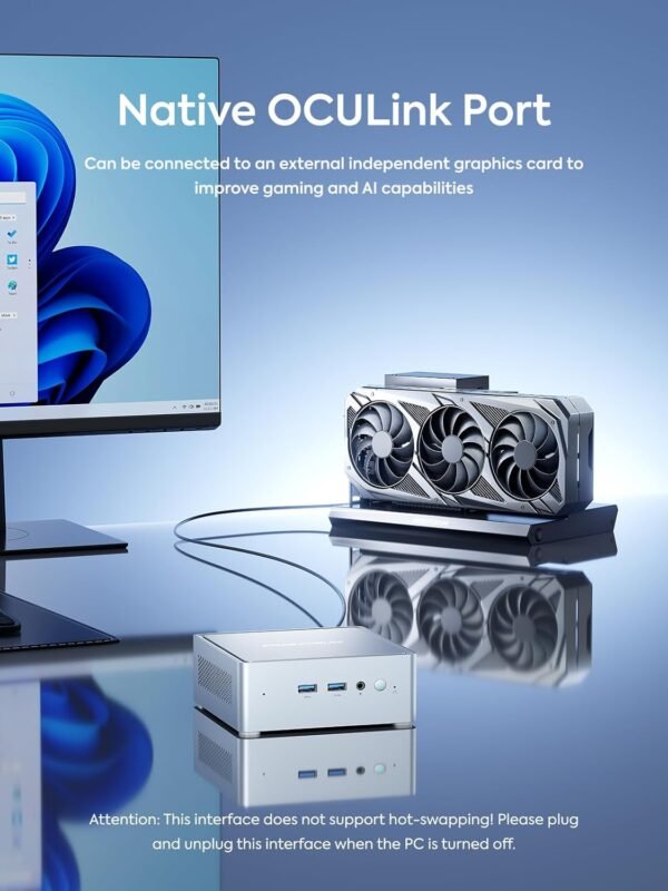 MINISFORUM NAB9 Plus Mini PC Intel Core i9-12900HK(14C/20T), 32GB RAM 1TB SSD, HDMI+DP+USB4(PD) Video Outputs Mini Computers, OCuLink Port, 2X 2.5G LAN Port Intel Iris Xe Graphics Desktop Computer