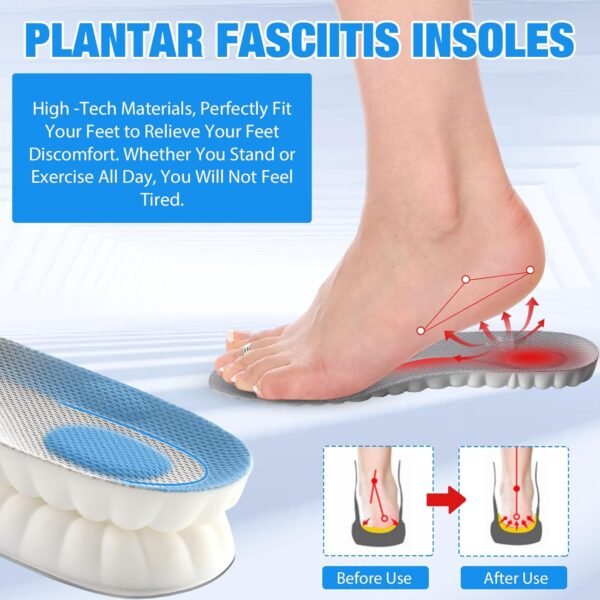 71G4C0lMqkL._AC_SL1500_.jpg 4D Insoles - 4D Cloud Technology Insole - Super Soft, Ultra Comfort Insoles, 4D Sports Shoes Insoles, Acupoint Massage Insole for Foot & Joint Support (10-11, Gray)