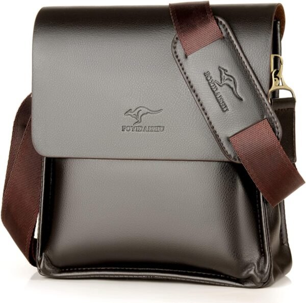 Leather Messenger Sling Crossbody Shoulder Bag for Men Trave...