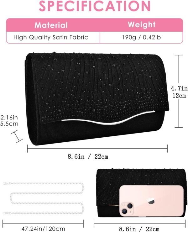 TINDTOP Clutch Purses for Women, Formal Evening Bags Suede S...