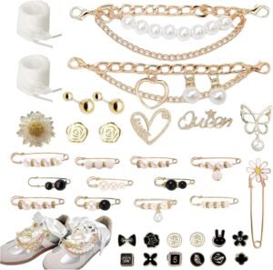 34 Pcs Junk Socks Charms Kit gold Charms for Sneakers 34 Pcs Junk Socks Charms Kit gold Charms for Sneakers Socks,...