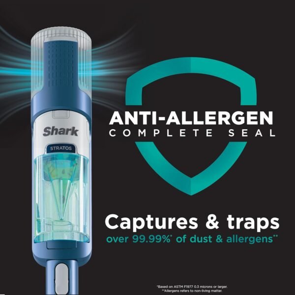 Shark HZ3002 Stratos Ultralight Corded Stick Vacuum with DuoClean PowerFins HairPro, Self-Cleaning Brushroll, & Odor Neutralizer Technology, Navy