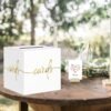 White Card Box with Gold Foil Design - Wedding, Party, Gradu...