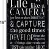 WOWGOOMO Life is Like a Camera Wall Art Vintage Inspirationa...
