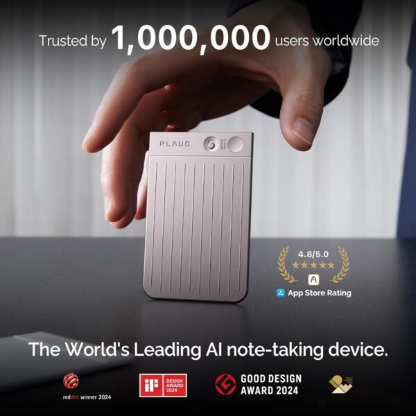 71WrNYOvh9L._AC_SL1500_.jpg AI Voice Recorder, PLAUD Note Voice Recorder w/Case, App Control, Transcribe & Summarize with AI Technology, Support 112 Languages, 64GB Memory, Audio Recorder for Lecture, Meeting, Call, Interview