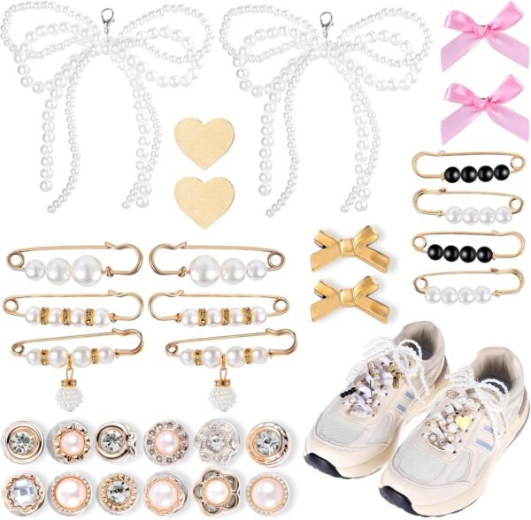 Shoe Charms for Sneakers 30 Pcs Shoelace Charms Contain Bows...