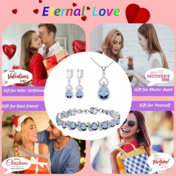 LMXXVJ Women Jewelry Set Platinum Plated Necklace Open Ring ...