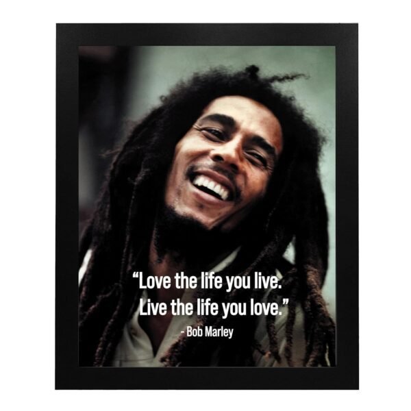 "Bob Marley Inspirational Quotes Wall Art - "Love The Life"-...