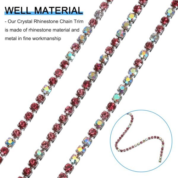 uxcell 10 Yard Crystal Rhinestone Chain, 2.0mm Sew on Close ...