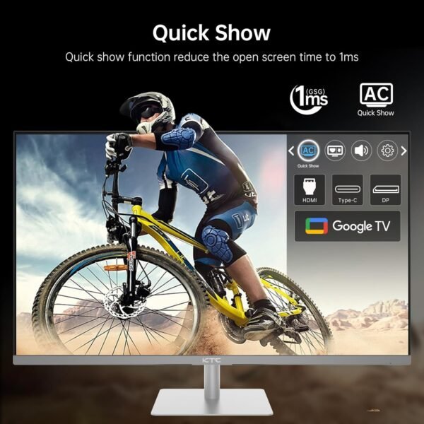 71gHXkMMCyL._AC_SL1500_.jpg 32 Inch 4K Smart Monitor with Google TV System UHD 3440x2560P Hey Google Voice Remote Netflix Licensed Dolby Audio HDR KVM Technology WiFi Bluetooth 65W PD Type C Fast Charger VESA Support