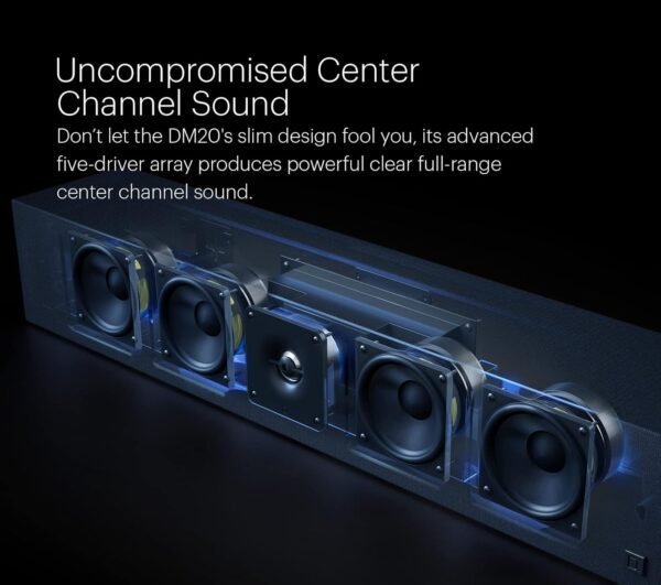 71i-L5gT16L._AC_SL1500_.jpg Definitive Technology Dymension DM20 Slim Center Channel Speaker, 5-Driver Array - (4) 4" Midrange Woofers & (1) 1" Tweeter, for Dymension Series Home Speakers, Immersive Home Theater Audio, Black