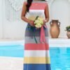 AOMONI Women Summer Casual Maxi Sleeveless Dress with Pocket...